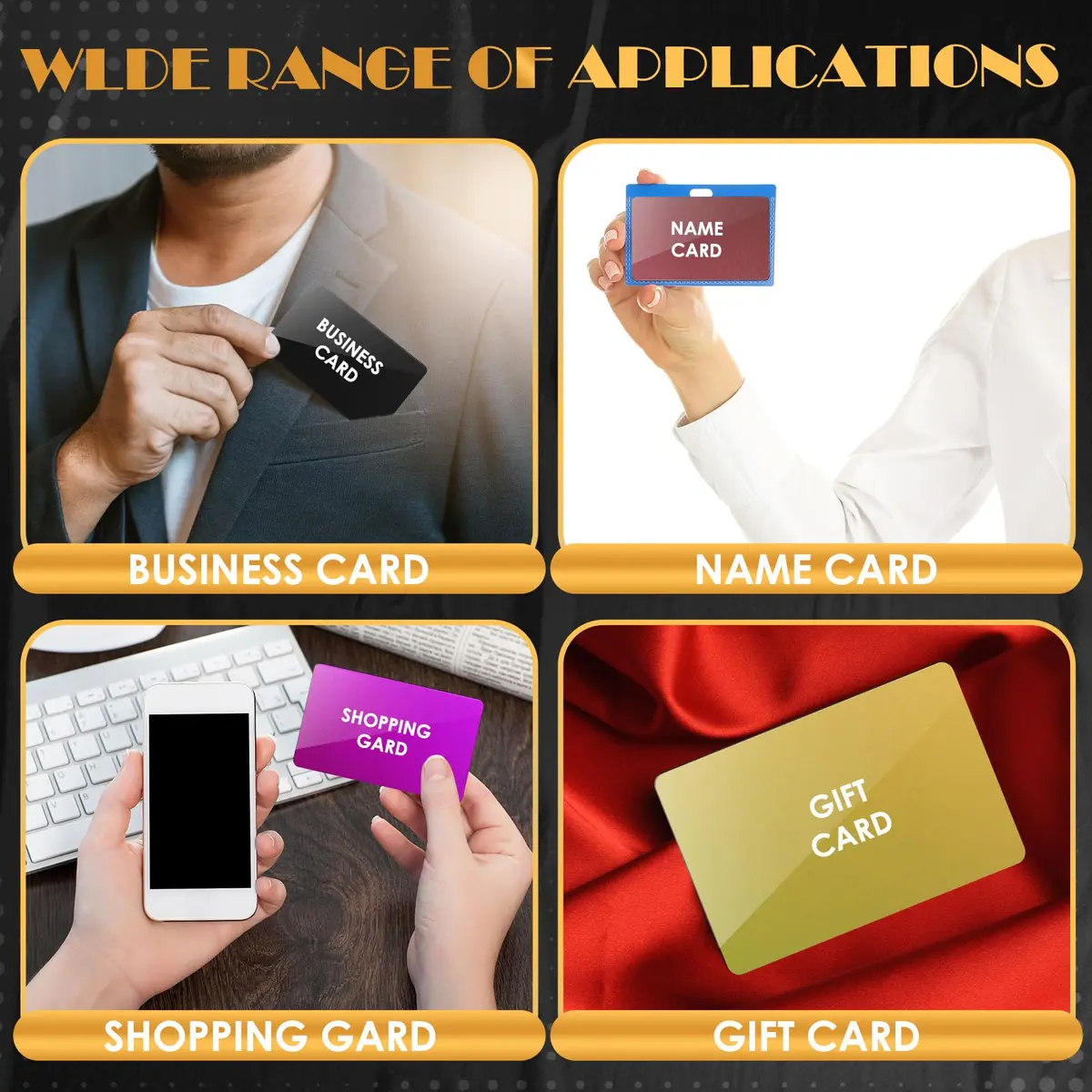 weparmeety Metal Business Cards 86 x 54 mm | Aluminum Laser Engraving Blanks in 5 Colors - view 6
