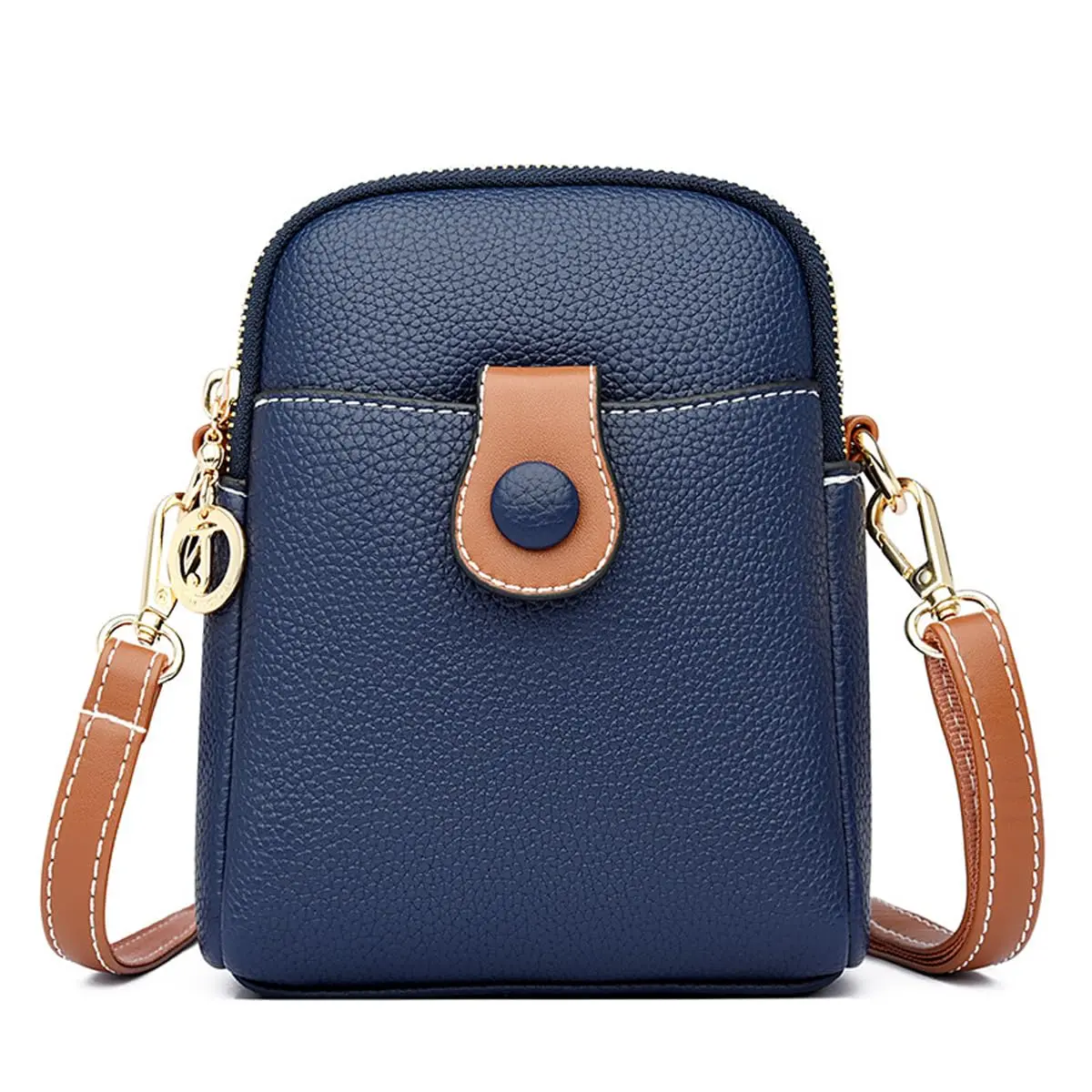 Hiflyer Small Crossbody Bag Dark Blue | Lightweight PU Leather Phone Purse for Women - main product image