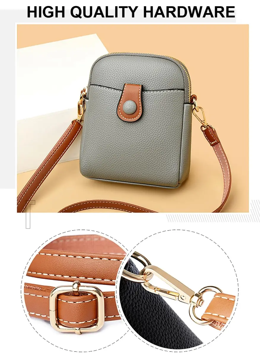 Hiflyer Small Crossbody Bag Dark Blue | Lightweight PU Leather Phone Purse for Women - view 6