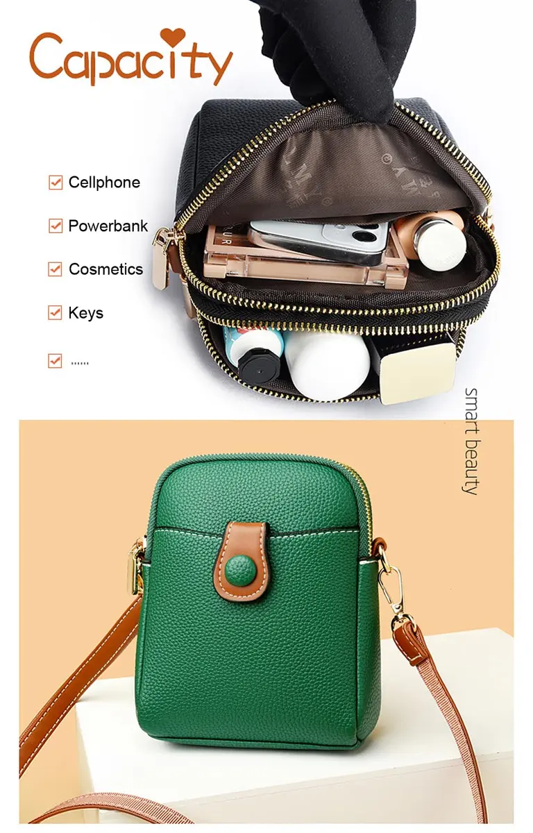 Hiflyer Small Crossbody Bag Dark Blue | Lightweight PU Leather Phone Purse for Women - view 7