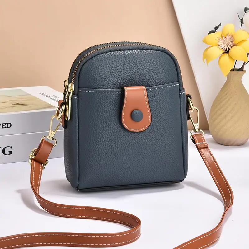 Hiflyer Small Crossbody Bag Dark Blue | Lightweight PU Leather Phone Purse for Women - view 2