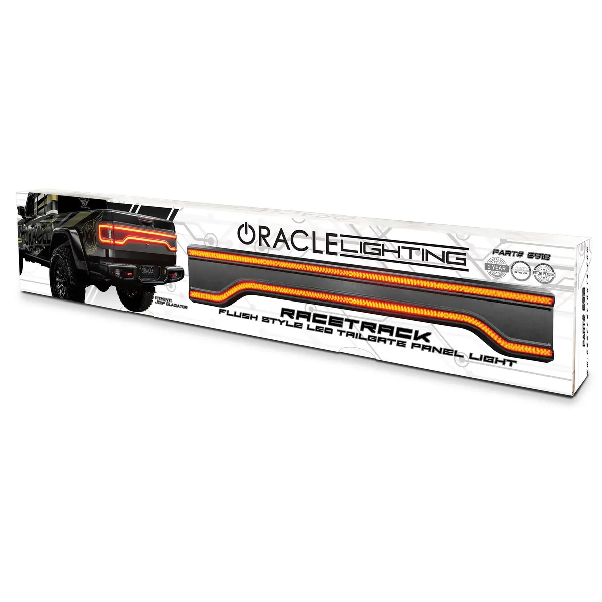 ORACLE Racetrack Flush Style LED Tailgate Panel for Jeep Gladiator 2020-2024 | Unique Racetrack Design & Easy DIY Fit - main product image