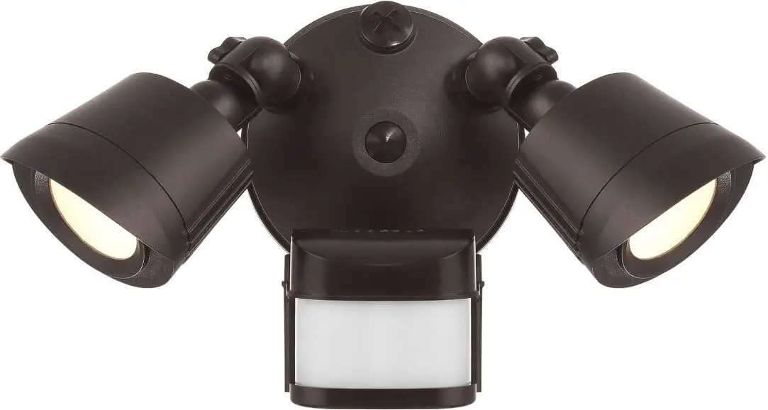 Savoy Lighting Assets 4-FLOOD-MS-A2-3000K-BZ Outdoor Flood Light with Motion Sensor 270°, Integrated LED 2-Light 44W, Bronze - main product image