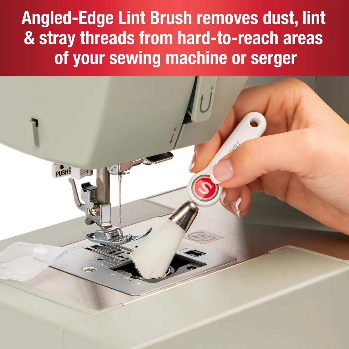 SINGER Sewing Machine Maintenance Kit - Tool Set with Needle Inserter, Angled Lint Brush, 3 Screwdrivers, Needle Threader, Storage Pouch (7pc) - view 3