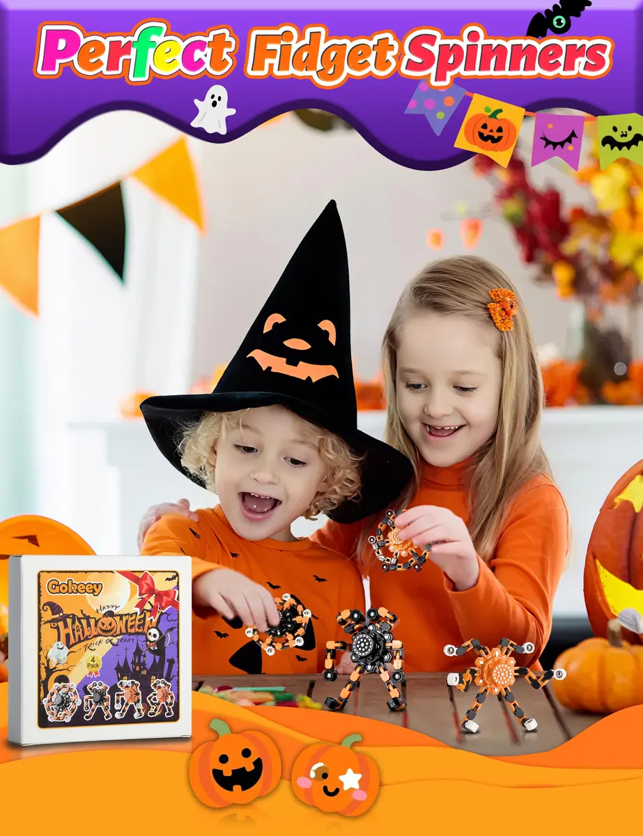 Gokeey Halloween Transformable Fidget Spinner Set 4-Pack | ASTM-Tested for Kids & Adults - view 5