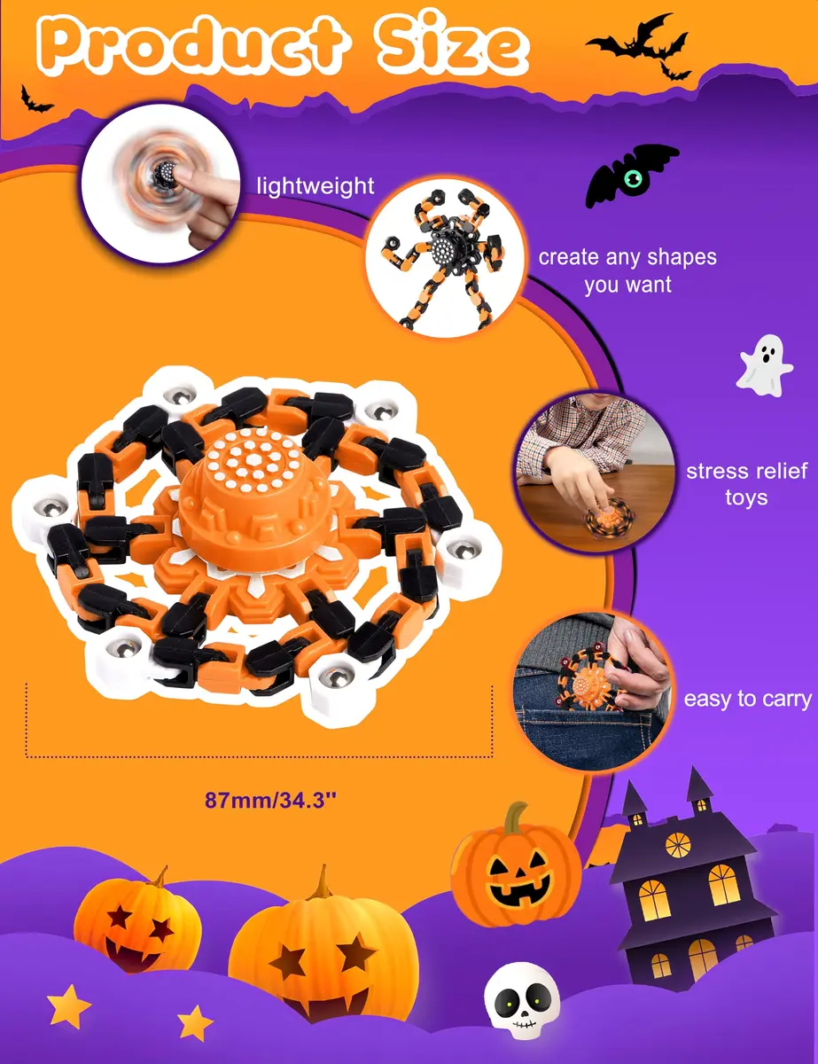 Gokeey Halloween Transformable Fidget Spinner Set 4-Pack | ASTM-Tested for Kids & Adults - view 8