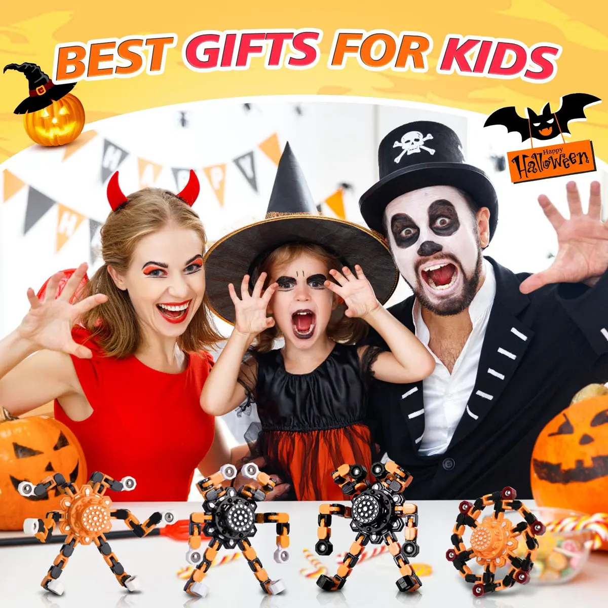 Gokeey Halloween Transformable Fidget Spinner Set 4-Pack | ASTM-Tested for Kids & Adults - view 3