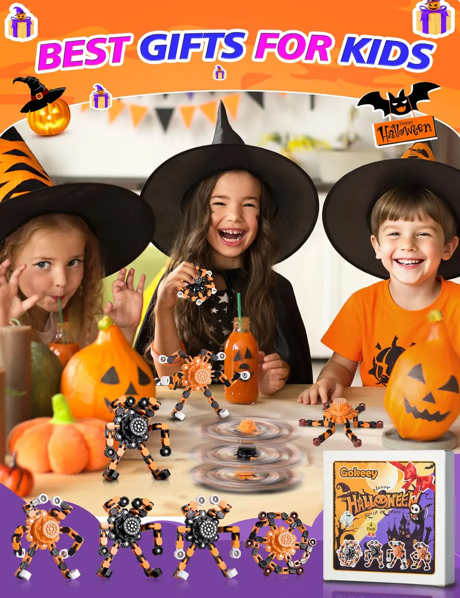 Gokeey Halloween Transformable Fidget Spinner Set 4-Pack | ASTM-Tested for Kids & Adults - view 4