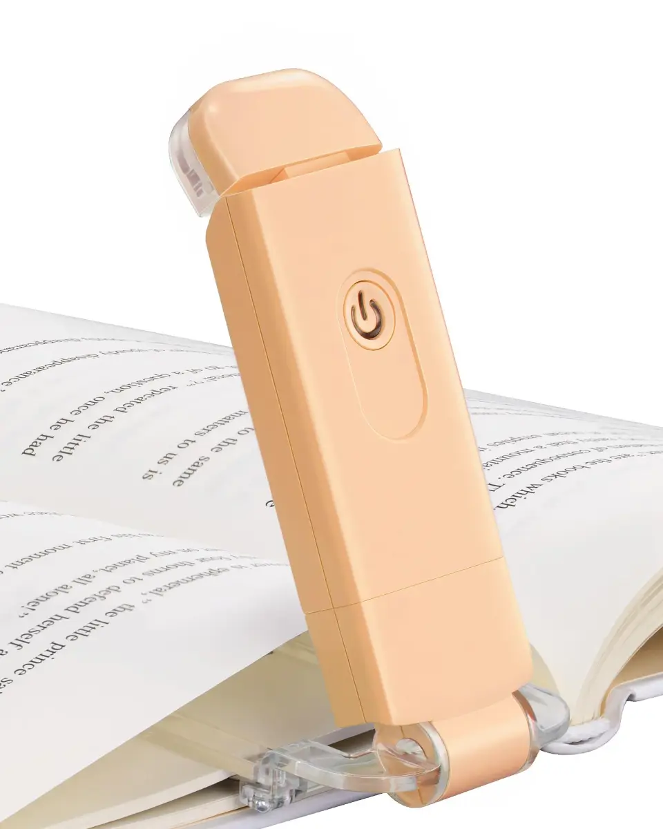 DEWENWILS Peach Fuzz Clip-On Book Reading Light with USB Rechargeable Battery - main product image