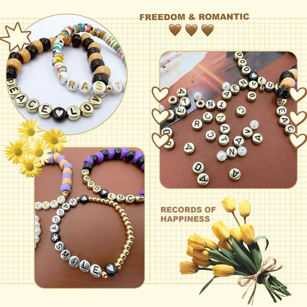 MIIIM Letter Q Alphabet Beads 1200pcs | 12 Styles, 7mm Diameter, Acrylic for Bracelets & Crafts - view 6