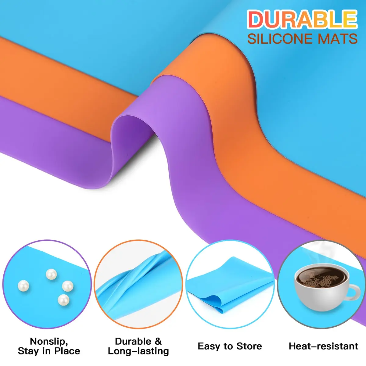 aoulela Silicone Crafting Mats 3 Pack | Nonstick, Heat-Resistant, A3 Size for Jewelry & Resin Crafts - view 4