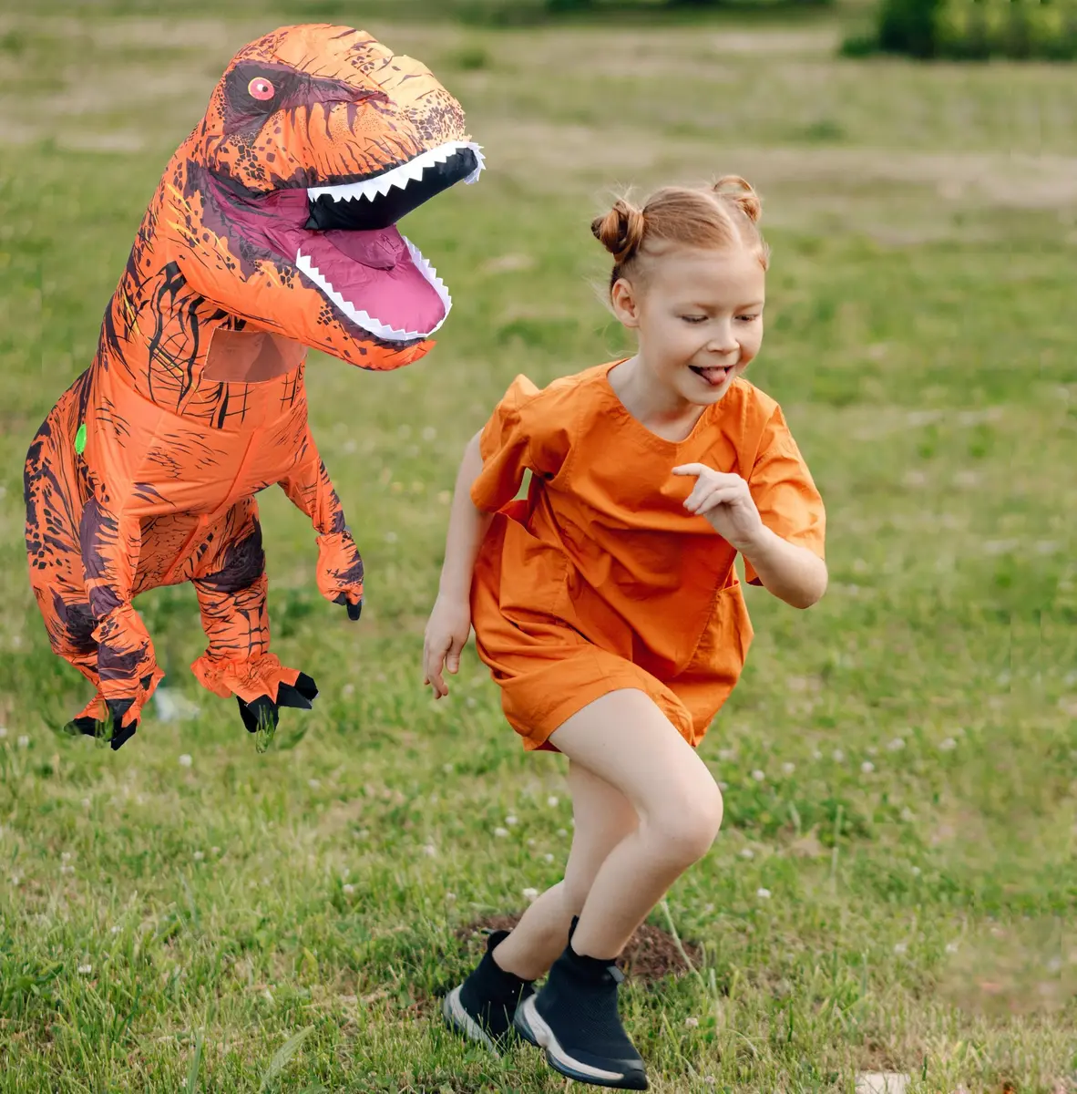 TO.BE.NO.1 Towards The First inflatable dinosaur costume adult, T-Rex Dinosaur Costume Adults Funny Cosplay Halloween (Brown Dinosaur) | Realistic & Durable - view 3