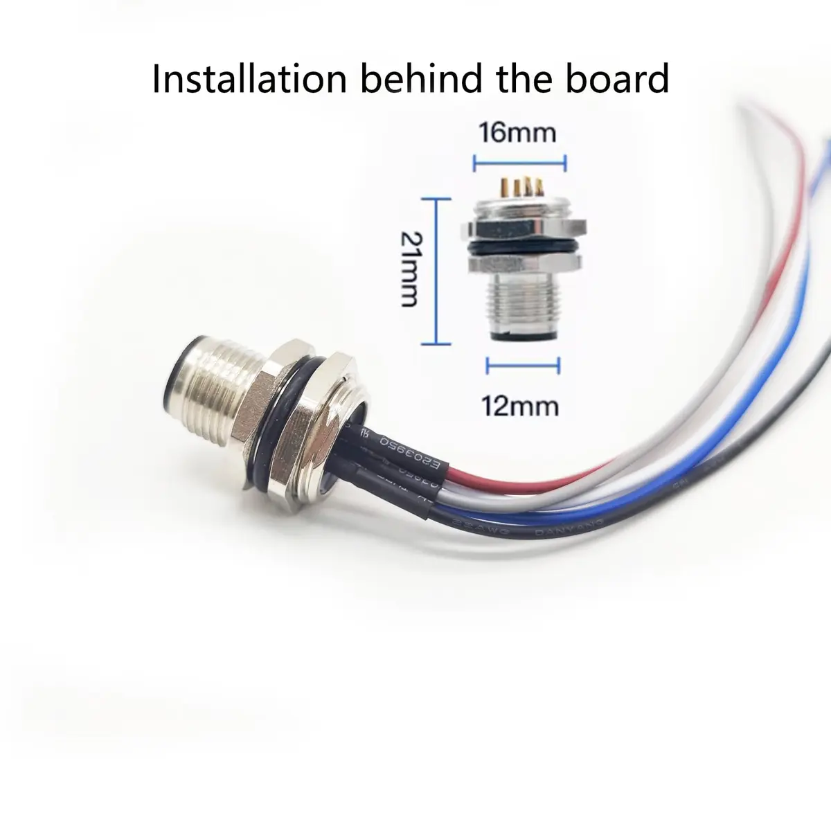 FOWIUNYE M12 5 Pin Male Connector Cable 1 Meter (3.28ft) | IP67 Waterproof Aviation Socket - view 3