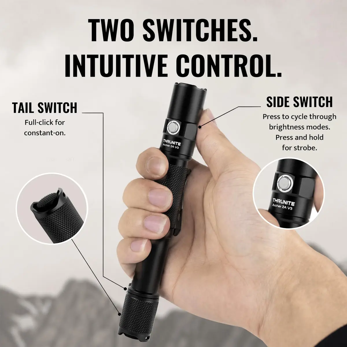 ThruNite 2PCS Archer 2A V3 Cool White LED Flashlight 155mm | 500 Lumens, IPX8 Waterproof, Mini AA, Outdoor - view 8