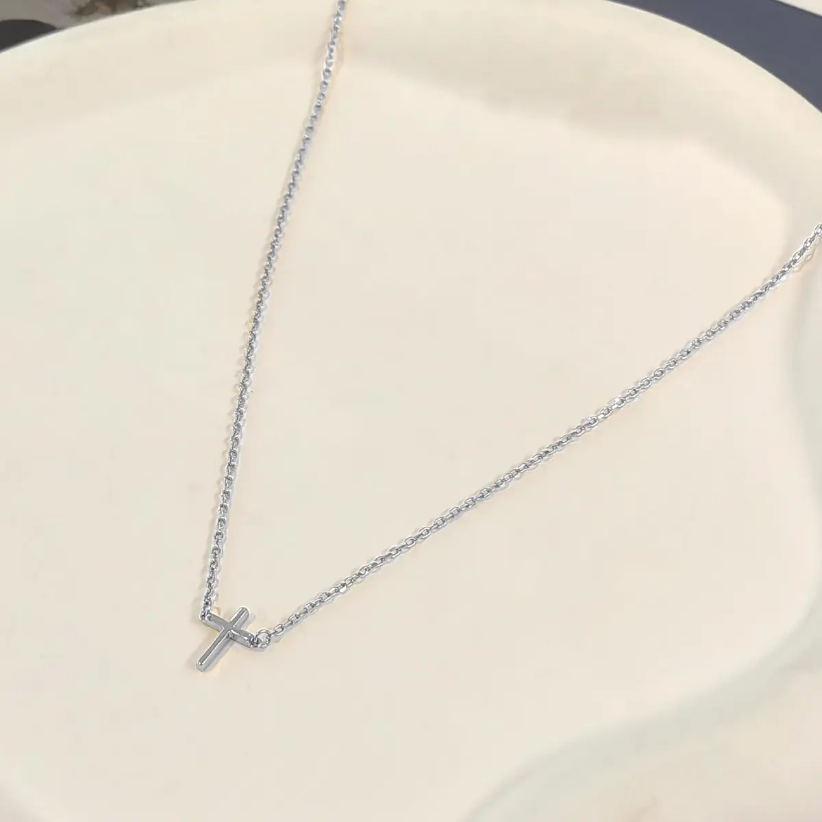 HERIER Cross Necklace for Women 14K Gold Plated | Small Silver Cross Pendant, Trendy & Elegant (70-120 chars) - view 6