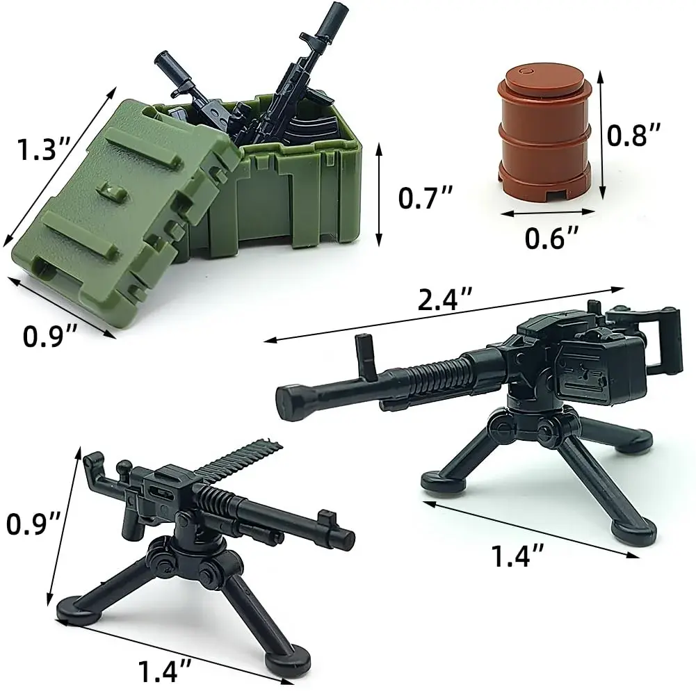 CONVENTEJOY Military Weapon Guns Accessories for Minifigure Block Toys 260pcs | ASTM-Tested ABS Plastic Building Block Toy - view 2