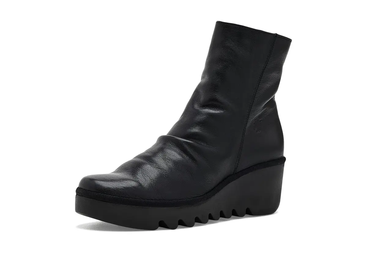 FLY London Women's Baan538Fly Boot in Black 5.5-6 | Waterproof, Cushioned, Wedge Heel - main product image