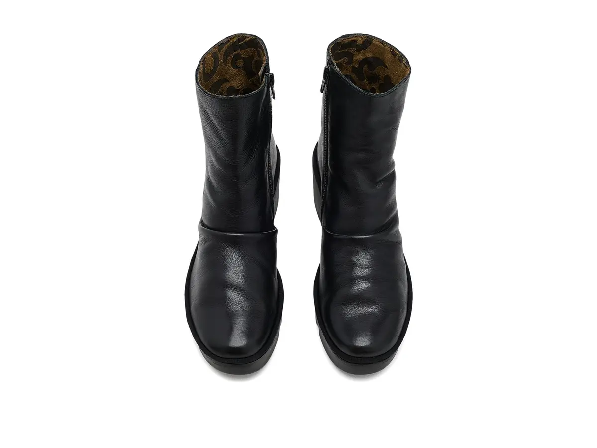 FLY London Women's Baan538Fly Boot in Black 5.5-6 | Waterproof, Cushioned, Wedge Heel - view 2