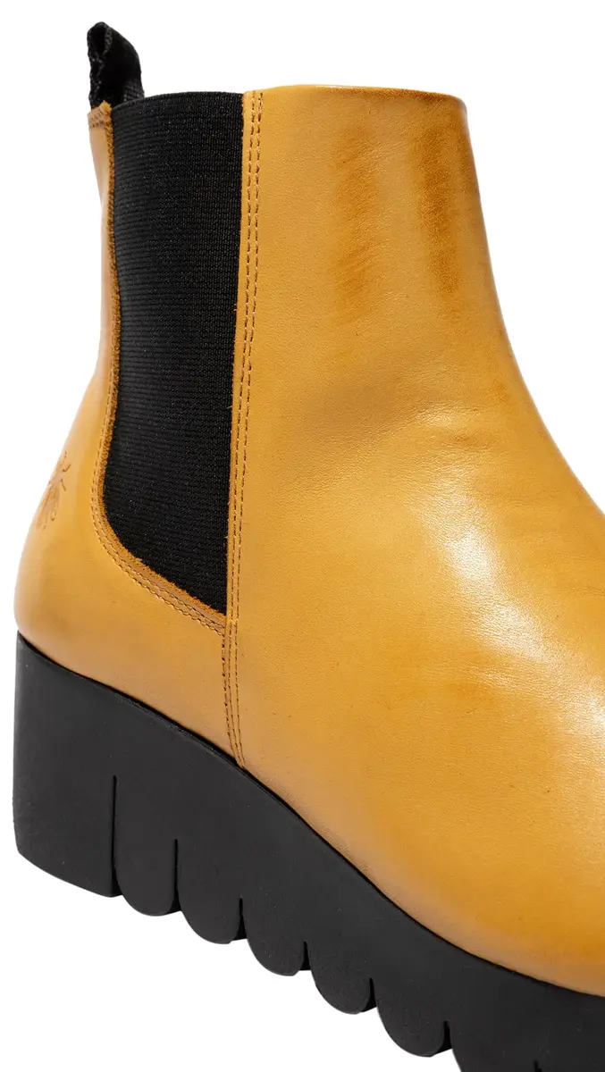 FLY London VAZE177FLY Burn Leather Mustard Boots 7-7.5 US | 6cm Wedge Heel, Ankle Boot, Casual - view 4