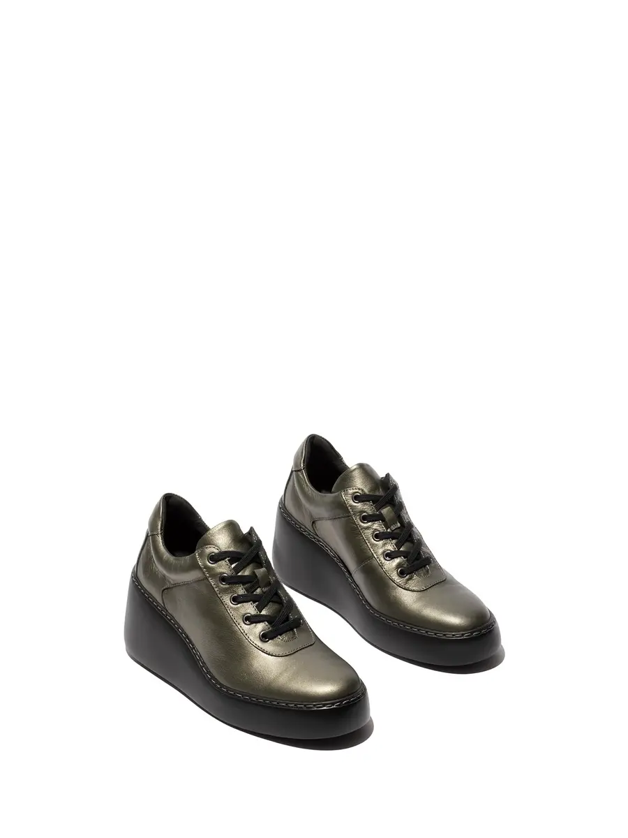 Fly London Dipo638fly Sneakers Graphite 7/7.5 | Lightweight Comfort with 2.5 Inch Wedge Heel - view 2
