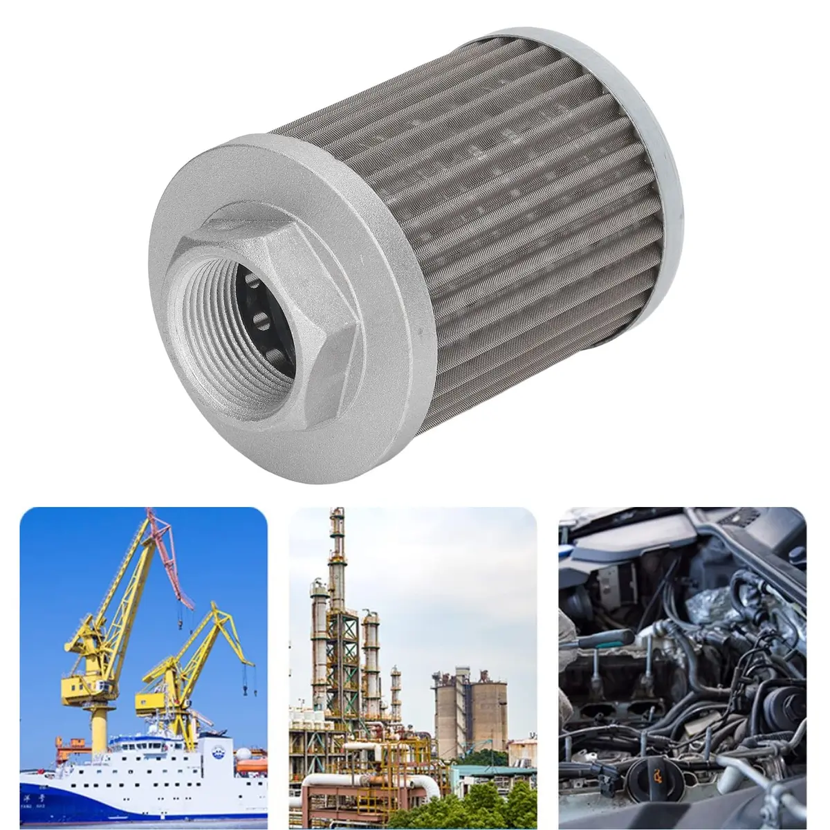 Fdit Hydraulic Suction Oil Filter Strainer 63L Min 0.02MPa | Stainless Steel, 80-180 μm Filtration, Tubular Connection - view 2