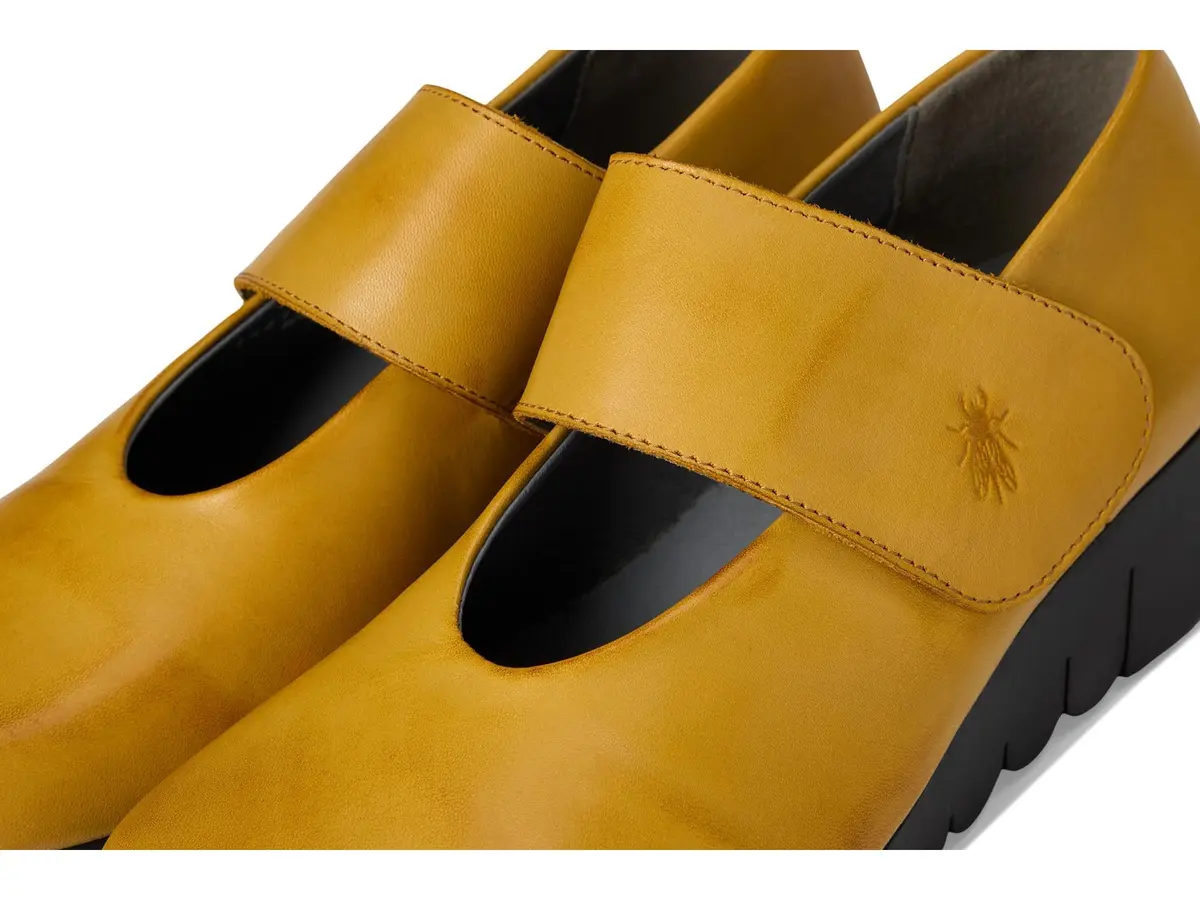 Fly London Vari188fly Mary Jane Flat Mustard 8/8.5 | Comfort & Style with Leather Uppers - view 7