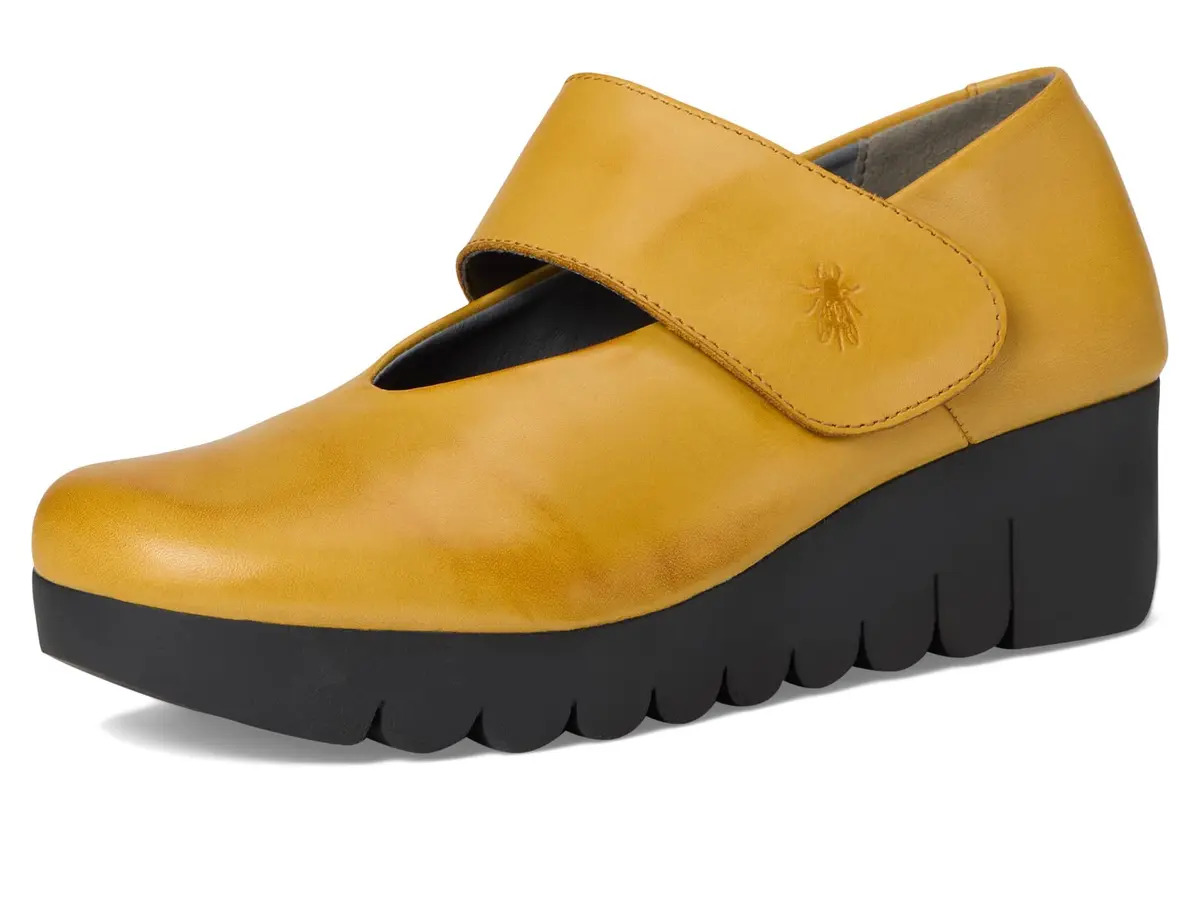Fly London Vari188fly Mary Jane Flat Mustard 8/8.5 | Comfort & Style with Leather Uppers - view 8