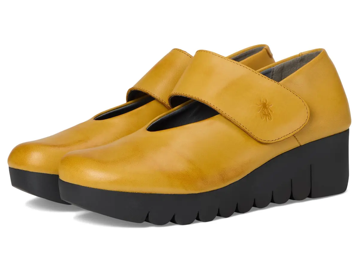Fly London Vari188fly Mary Jane Flat Mustard 8/8.5 | Comfort & Style with Leather Uppers - view 2