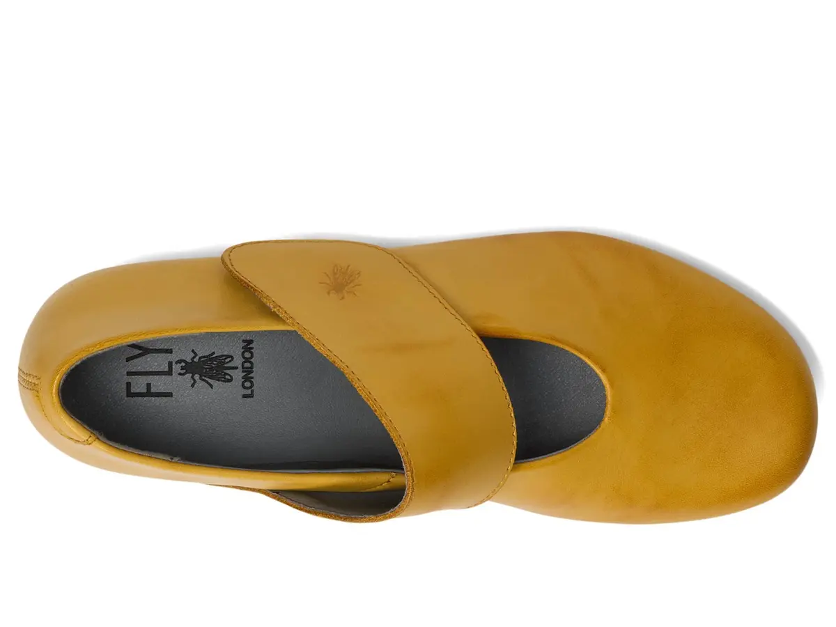 Fly London Vari188fly Mary Jane Flat Mustard 8/8.5 | Comfort & Style with Leather Uppers - view 3