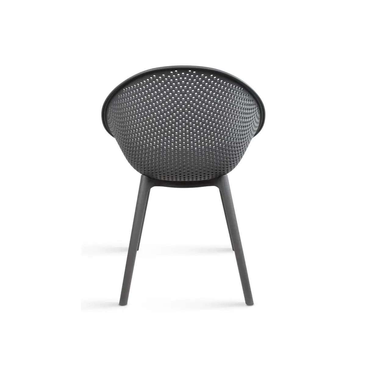 2xhome Set of 2 Modern Patio Dining Chairs | Perforated Egg-Shaped Weather Resistant Lounge Side Chair for Kitchen Indoor or Outdoor Use, Gray - view 7