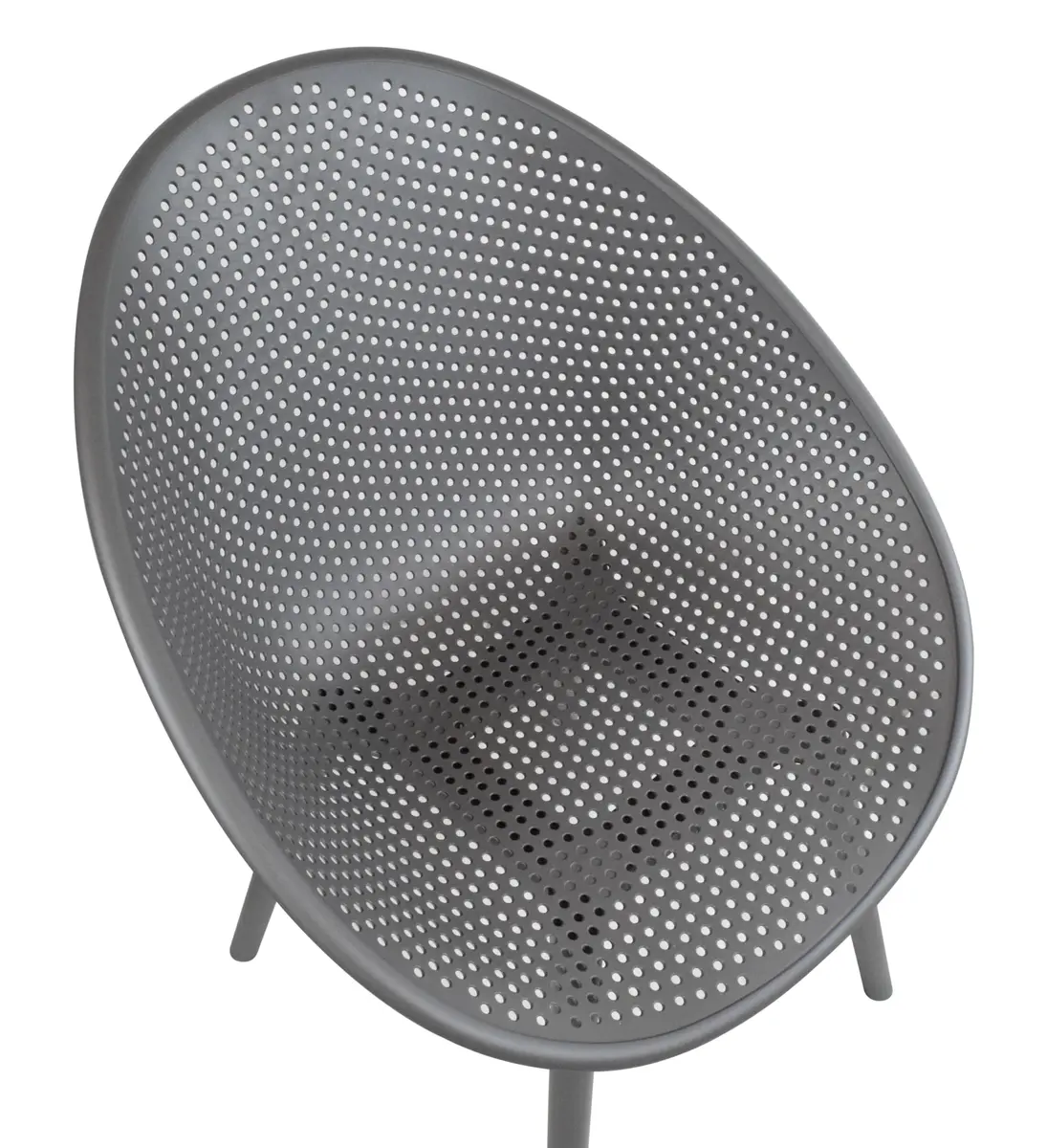 2xhome Set of 2 Modern Patio Dining Chairs | Perforated Egg-Shaped Weather Resistant Lounge Side Chair for Kitchen Indoor or Outdoor Use, Gray - view 8