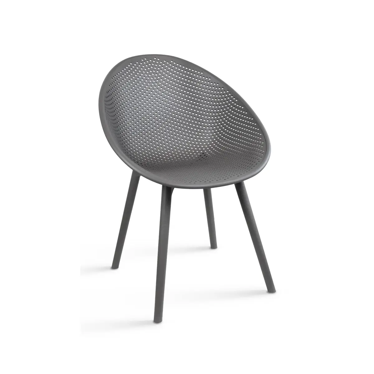 2xhome Modern Patio Dining Chair | Perforated Egg-Shaped Weather Resistant Seat - view 7