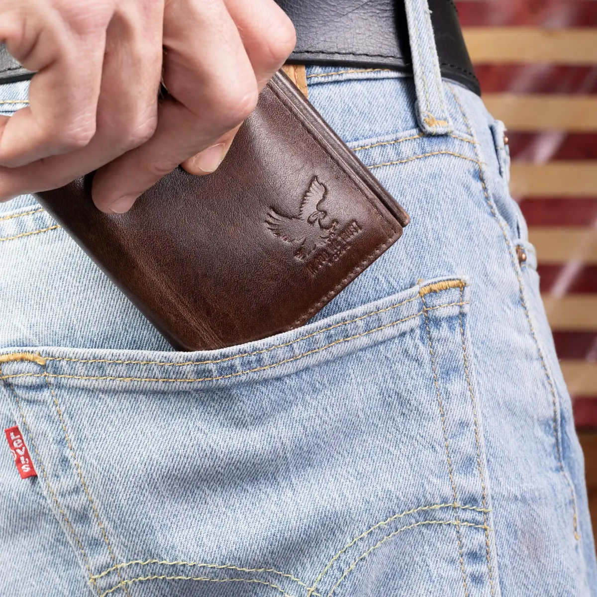 BULL GUARD Freedom Leather RFID Trifold Wallet for Men | Durable Top Grain Leather with Smart Tracker Pocket - view 6