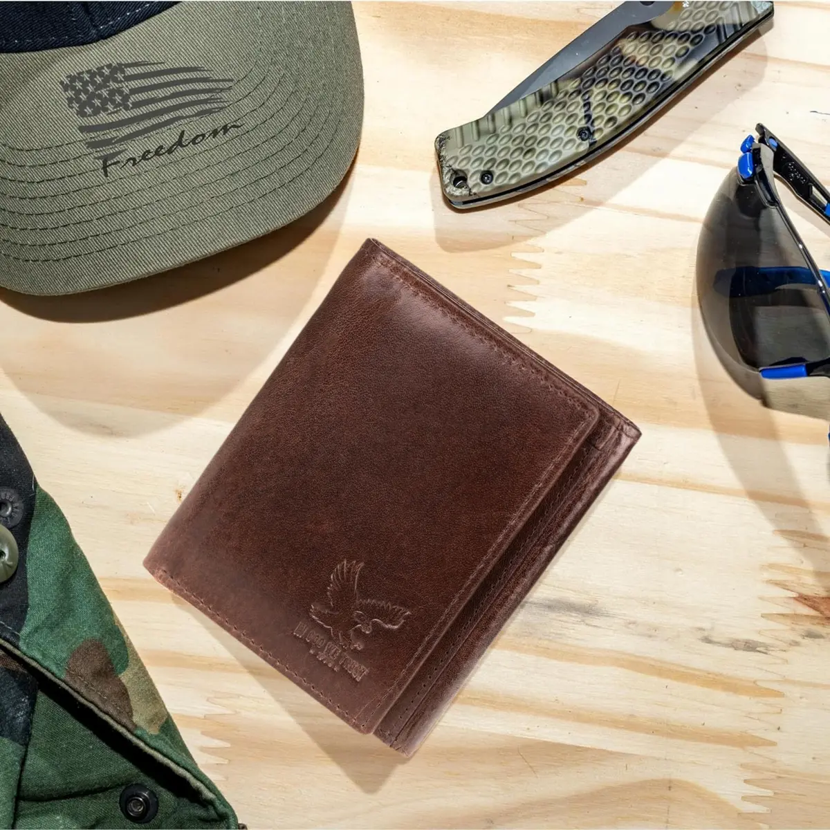 BULL GUARD Freedom Leather RFID Trifold Wallet for Men | Durable Top Grain Leather with Smart Tracker Pocket - view 8