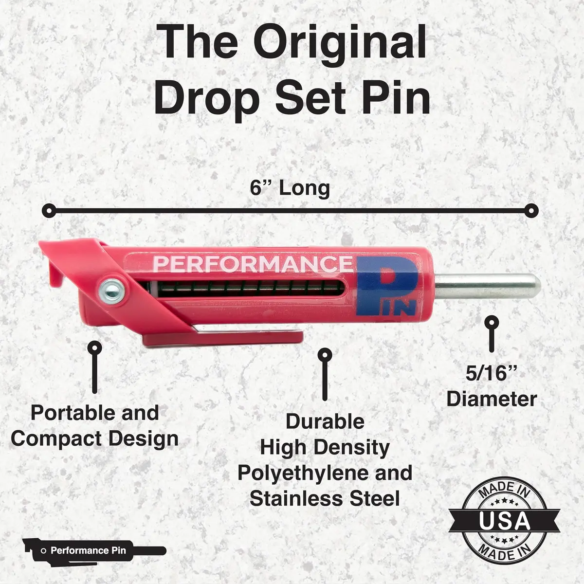 PERFORMANCE PIN Drop Set Pins for Gym 5/16" Diameter | Made in USA | Red - view 4