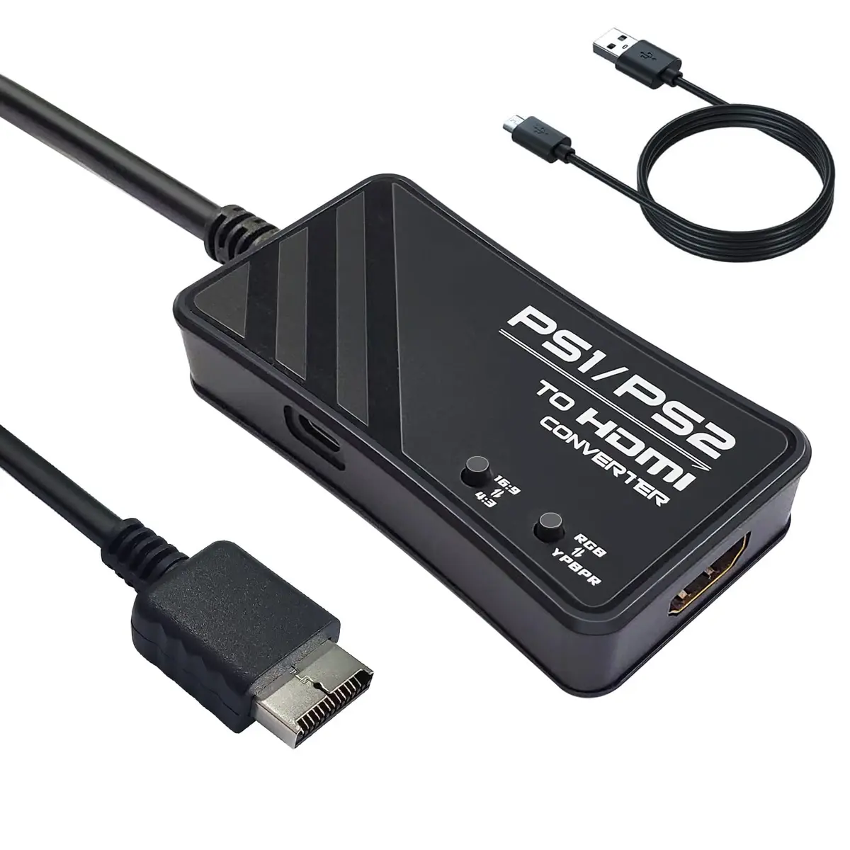 FeiEVER HDMI Adapter for PS1/PS2 Support RGB & YPbPr Signal Switch 720P | Compatible with Classic PlayStation Consoles - main product image