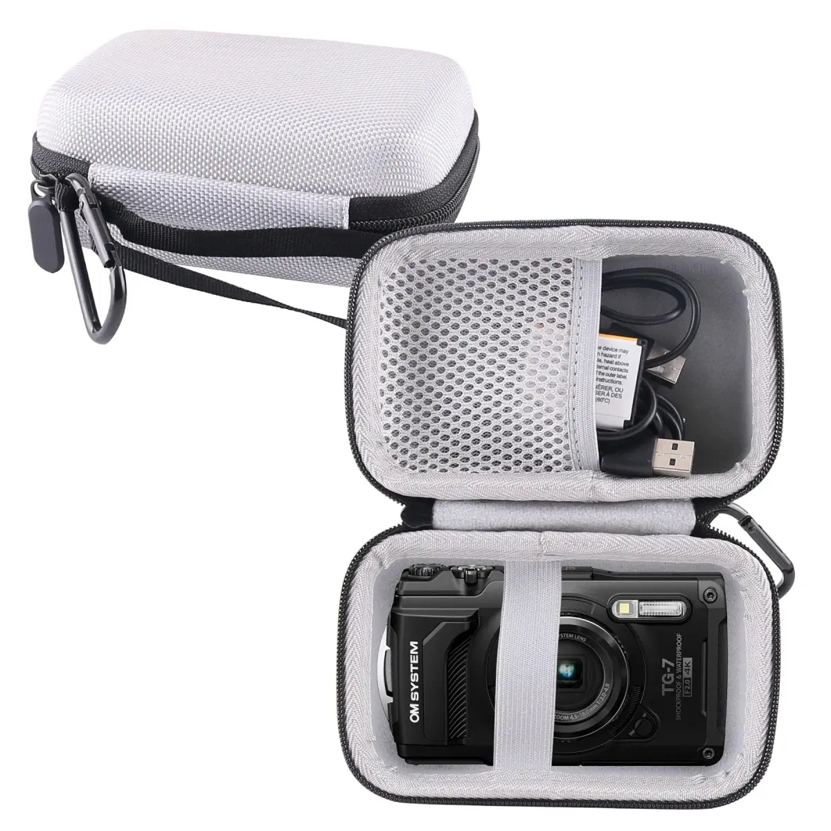 WERJIA Hard Carrying Case for Olympus Tough TG-7/TG-6/TG-5/TG-4 Digital Camera Case (Grey, 12.7cm x 8.1cm x 4.6cm) - main product image