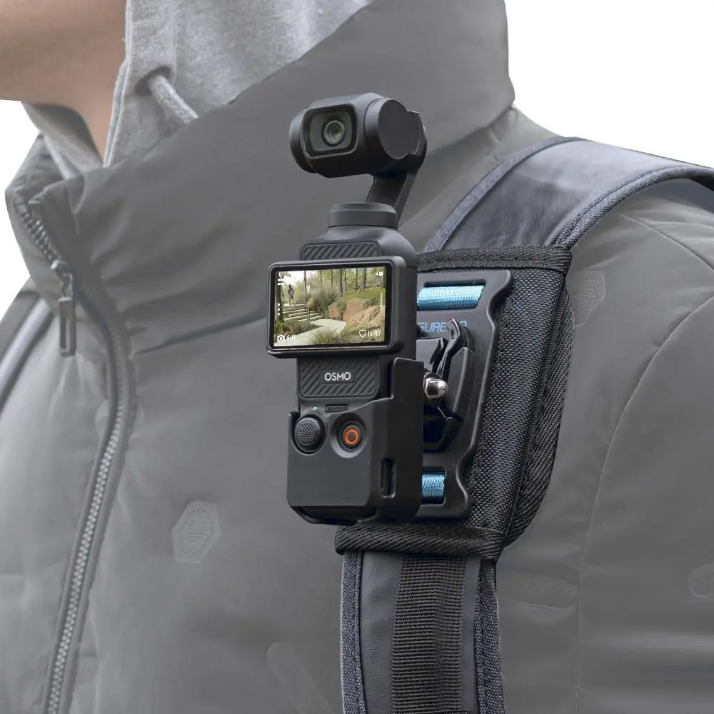SUREWO Osmo Pocket 3 Backpack Mount | Shoulder Strap Camera Clamp for DJI Osmo Pocket 3 - main product image