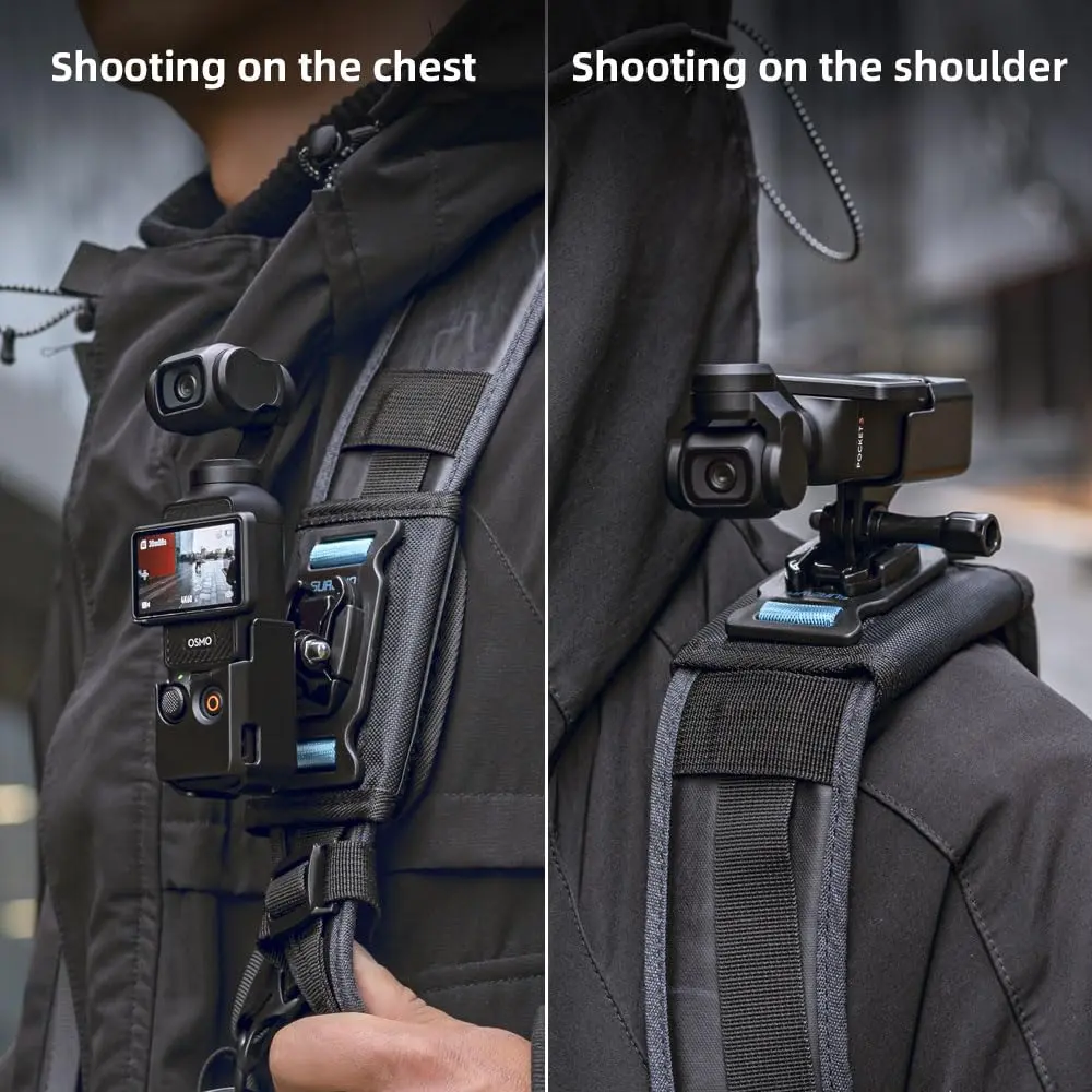 SUREWO Osmo Pocket 3 Backpack Mount | Shoulder Strap Camera Clamp for DJI Osmo Pocket 3 - view 6