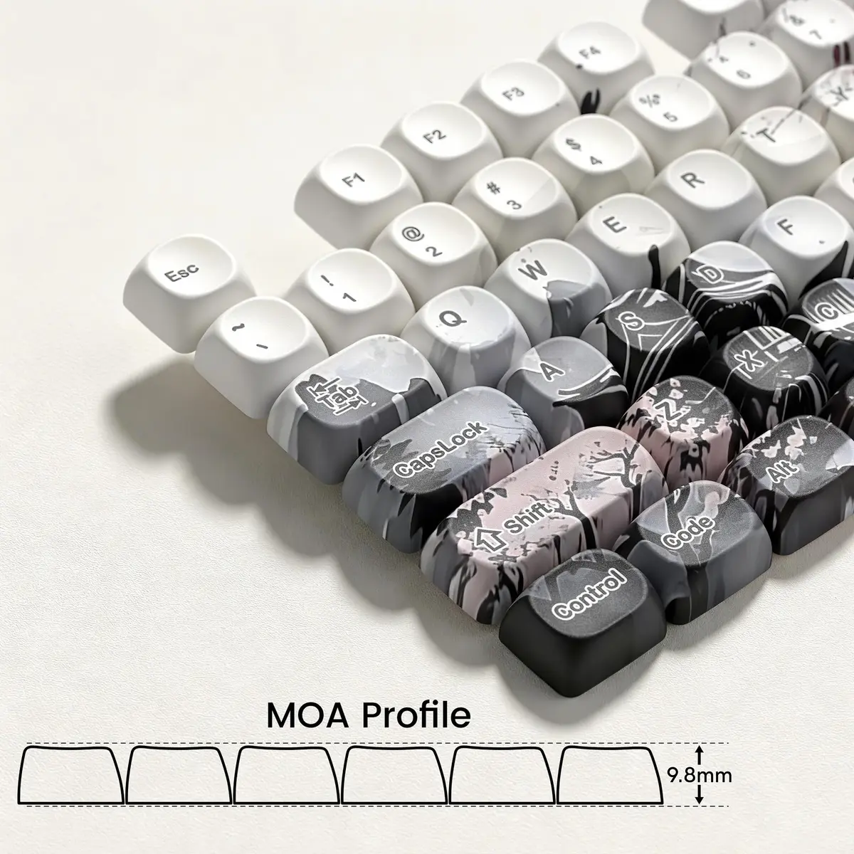 Womier MOA Japanese Keycaps Set M-Beige, 130 Keys | Doubleshot PBT Keycaps for Mechanical Keyboards - view 4
