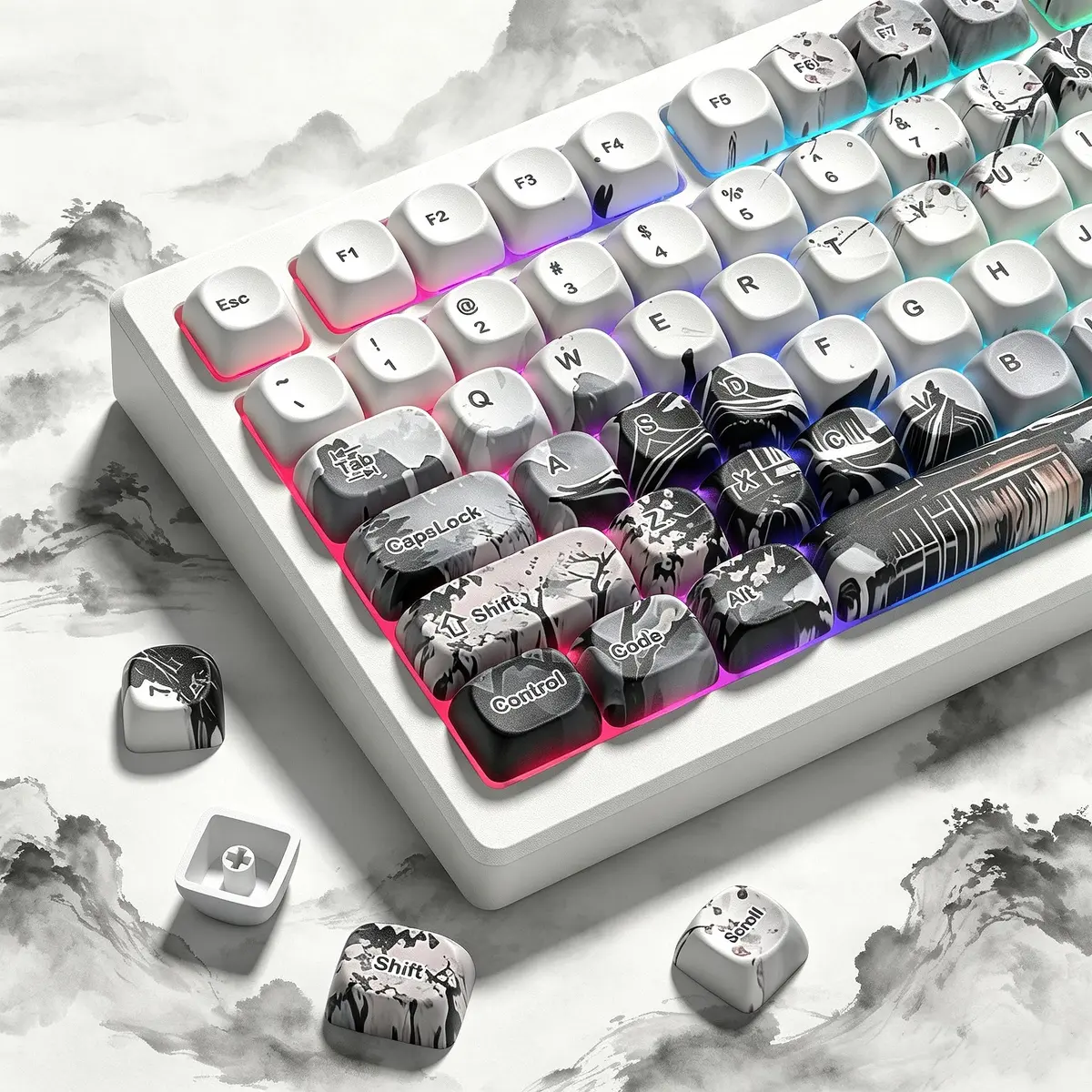 Womier MOA Japanese Keycaps Set M-Beige, 130 Keys | Doubleshot PBT Keycaps for Mechanical Keyboards - view 6