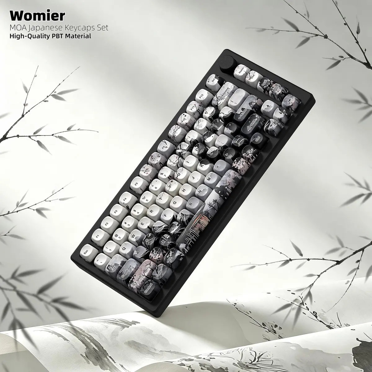 Womier MOA Japanese Keycaps Set M-Beige, 130 Keys | Doubleshot PBT Keycaps for Mechanical Keyboards - view 2