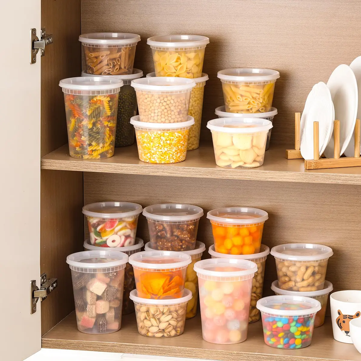 AOZITA Food Storage Containers Set | Airtight, Microwave & Freezer Safe (16oz & 32oz, 20 pcs) - view 6