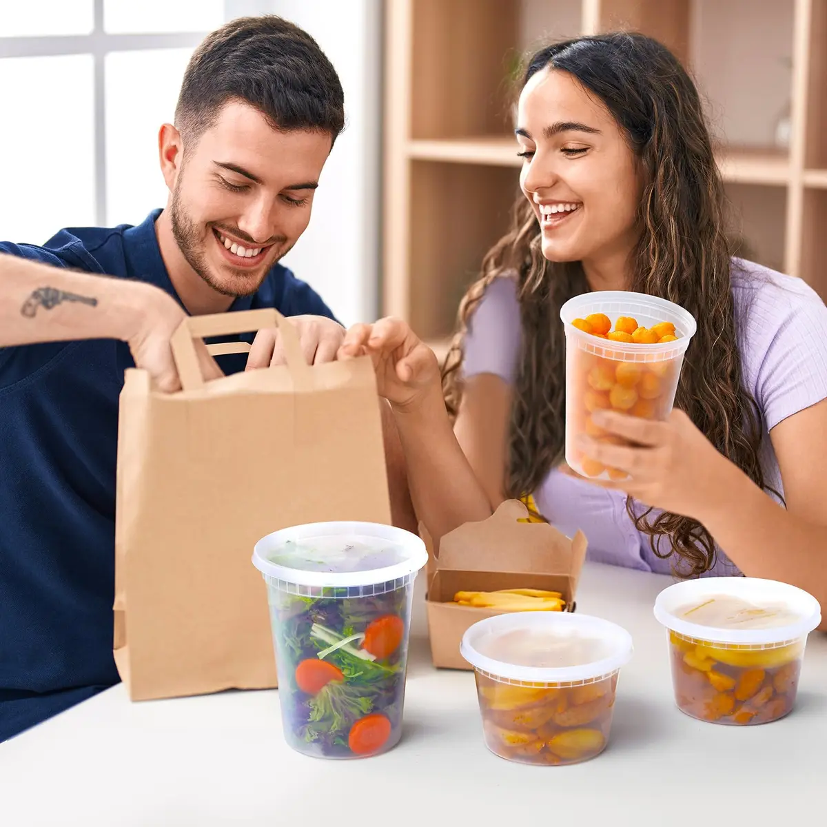 AOZITA Food Storage Containers Set | Airtight, Microwave & Freezer Safe (16oz & 32oz, 20 pcs) - view 7