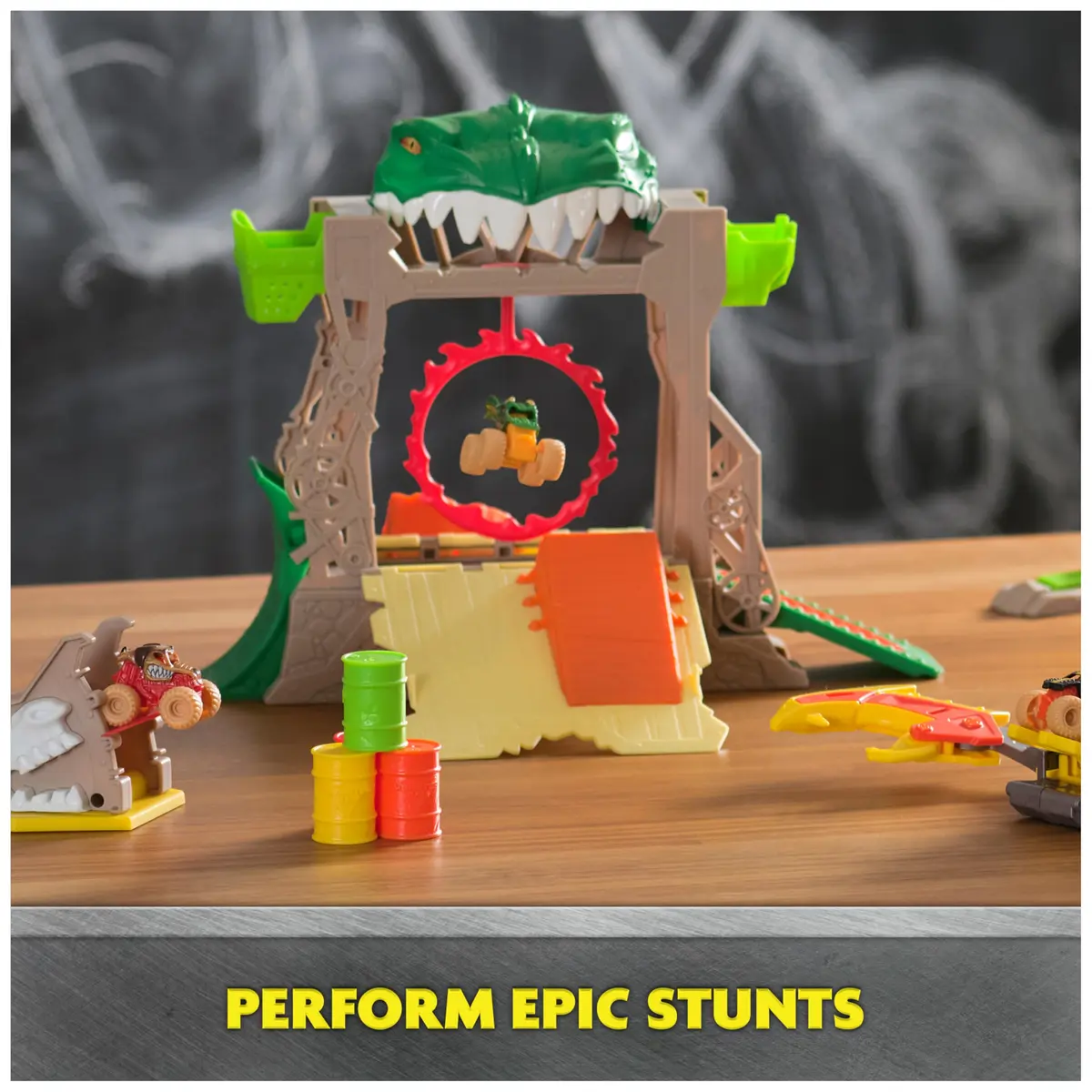 Monster Jam Mini Jams Dragon Dungeon of Doom Playset | Portable Stunt Set for Kids 3+ - view 4