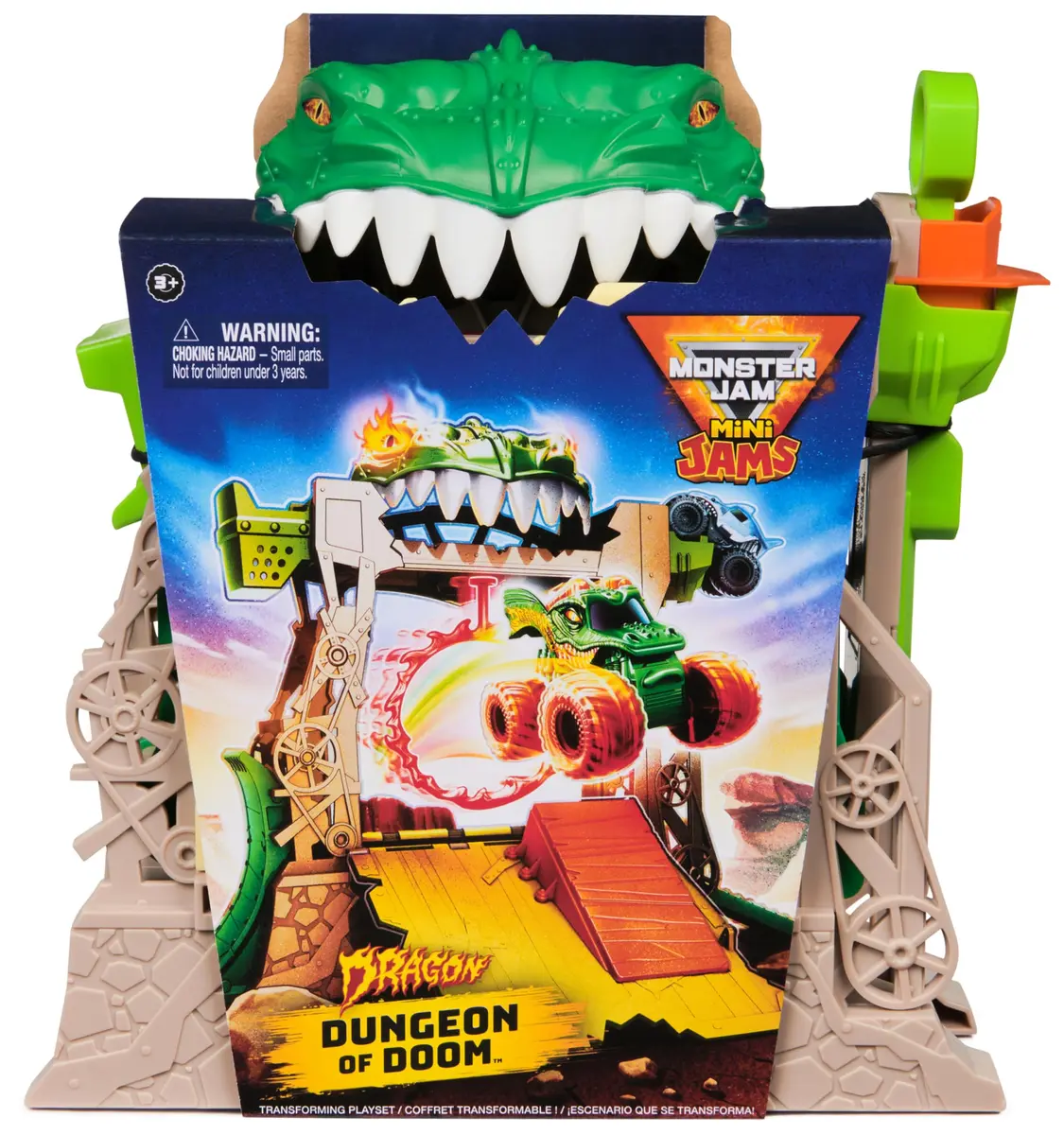 Monster Jam Mini Jams Dragon Dungeon of Doom Playset | Portable Stunt Set for Kids 3+ - view 2