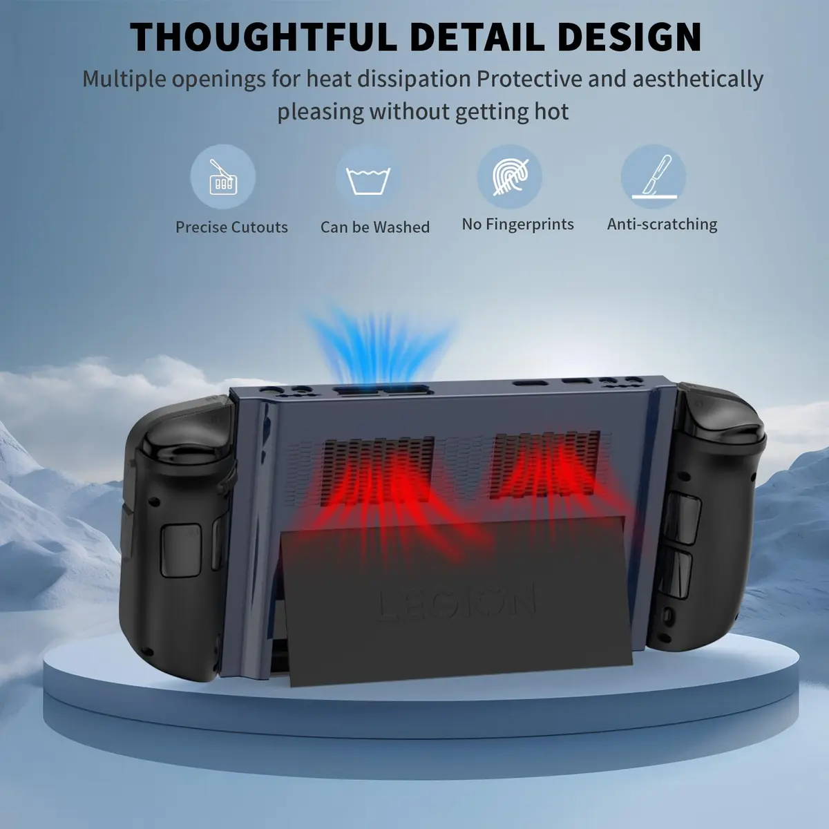 TUDIOW Protective Case for Lenovo Legion Go Gaming Handheld 2023, Blue | Ergonomic Grip & Full Protection - view 2