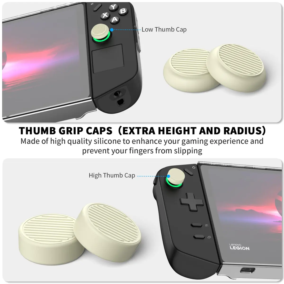 TUDIOW Clear Protective Case for Lenovo Legion Go Gaming Handheld 2023 with 4 Thumb Grips | Shock-Absorbing PC Cover - view 6