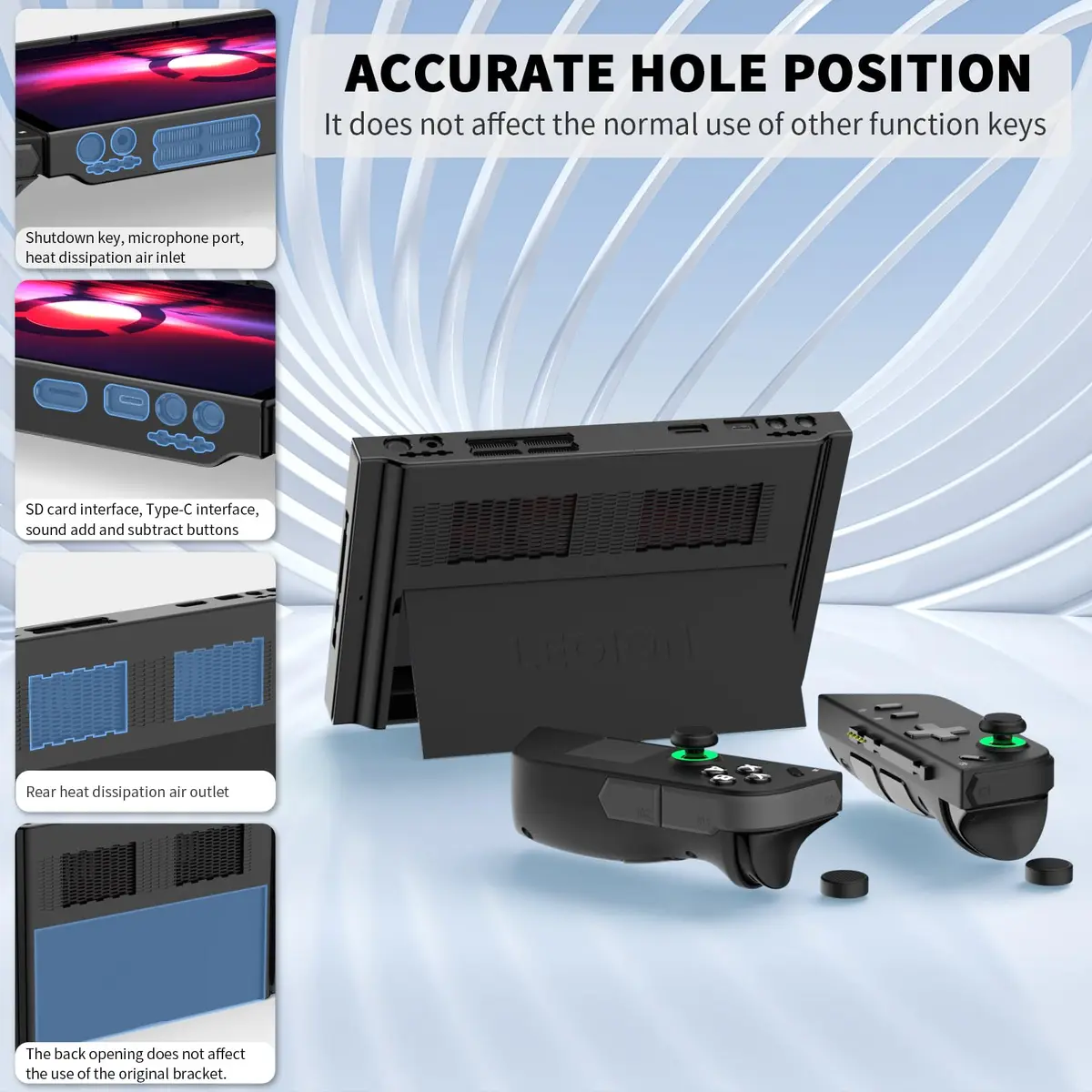 TUDIOW Protective Case for Lenovo Legion Go Gaming Handheld 2023, Black | Ergonomic Grip & Full Protection - view 2