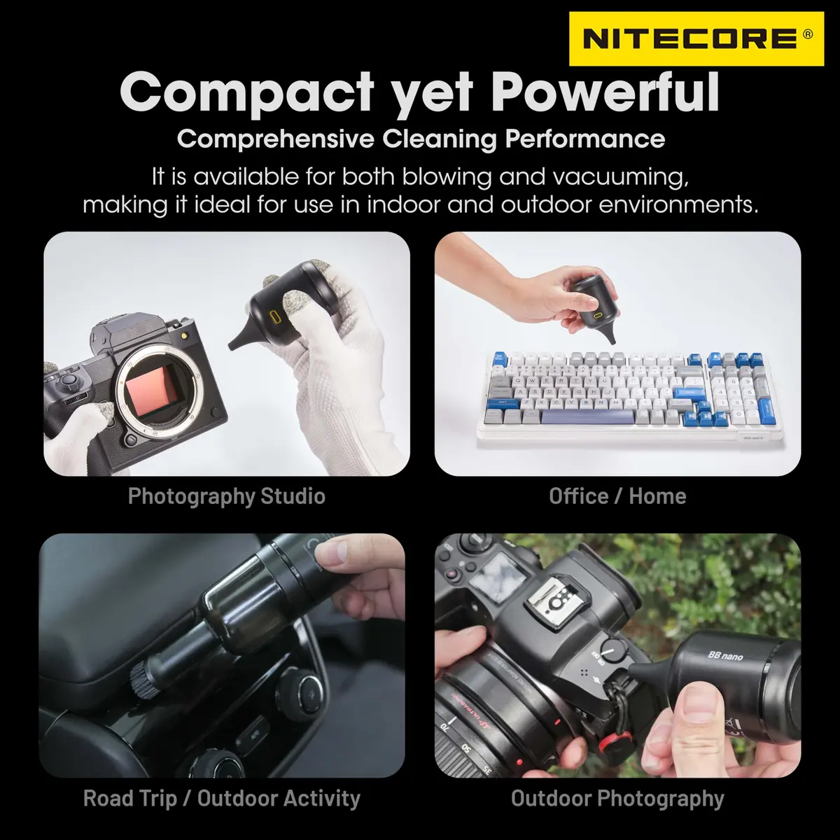 NITECORE BB Nano Portable Electronic Air Blower 99g (3.49 oz) | Powerful 2.6 kPa Dust Removal - view 7